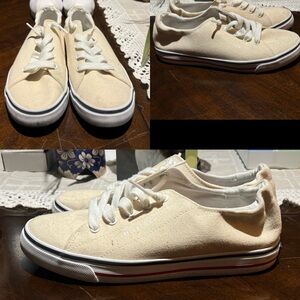 Tommy Hilfiger Cream Canvas Flats